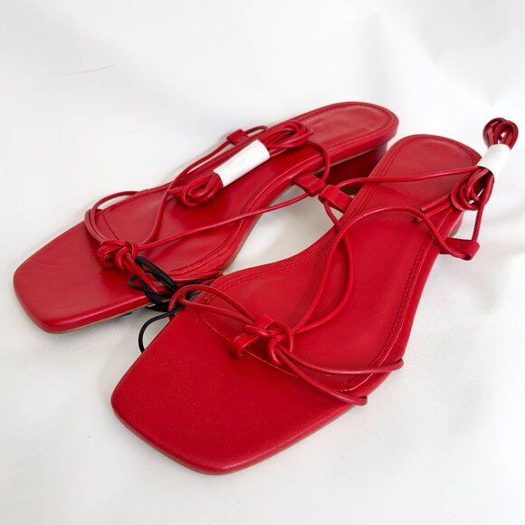 Zara Heeled Leather Strappy Sandals 2842/001 - Picture 5 of 12